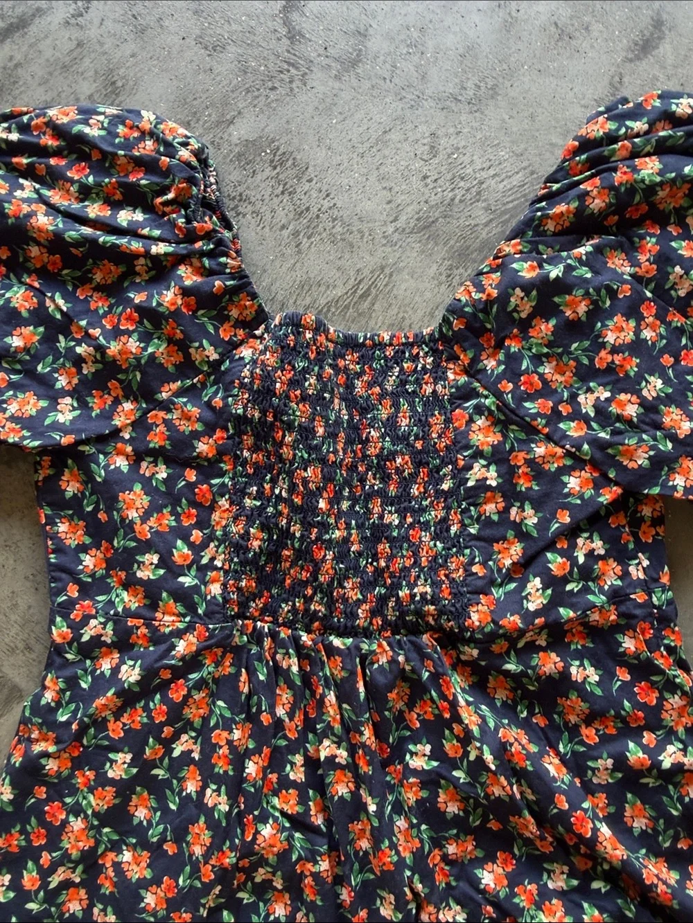 Floral Puff-Sleeve Peasant Top